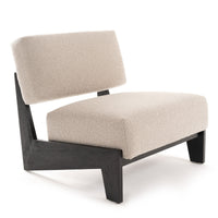 Kenna Modern Light Grey Fabric & Black Walnut Accent Chair