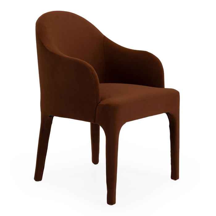 Nicolle Modern Rust Velvet Upholstered Dining Chair