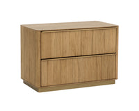 Kalla 36" Large Black Reeded Oak & Brushed Gold Nightstand