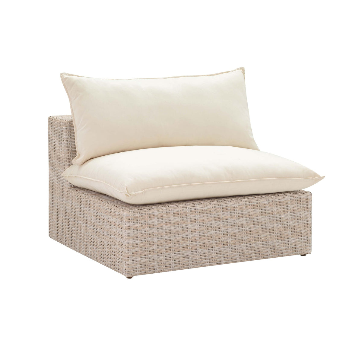 Cali Weather-Resistant Natural Wicker Outdoor Armless Chair