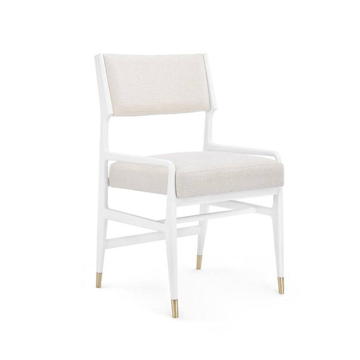 Morgan White Lacquer & Linen Armchair