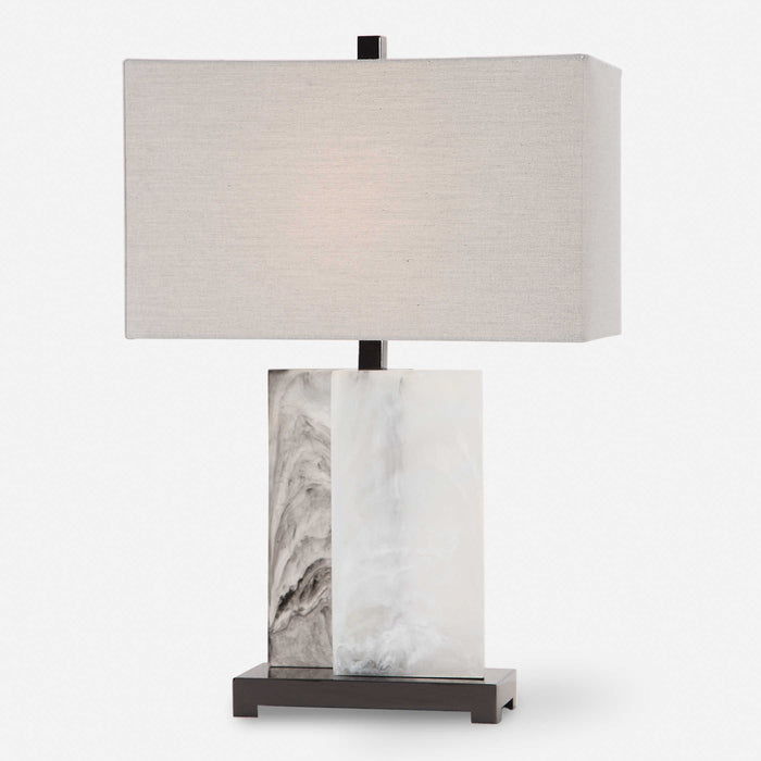 Luce Black Marble & Gold Table Lamp