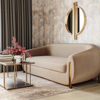 Lina 93" Cafe Au Lait Brown Performance Velvet Sofa