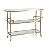 Porto Servo Metal Bar with Makrana Albeta Marble Top