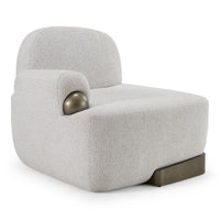 Grace Modern Off-White & Antique Brass Accent Chair