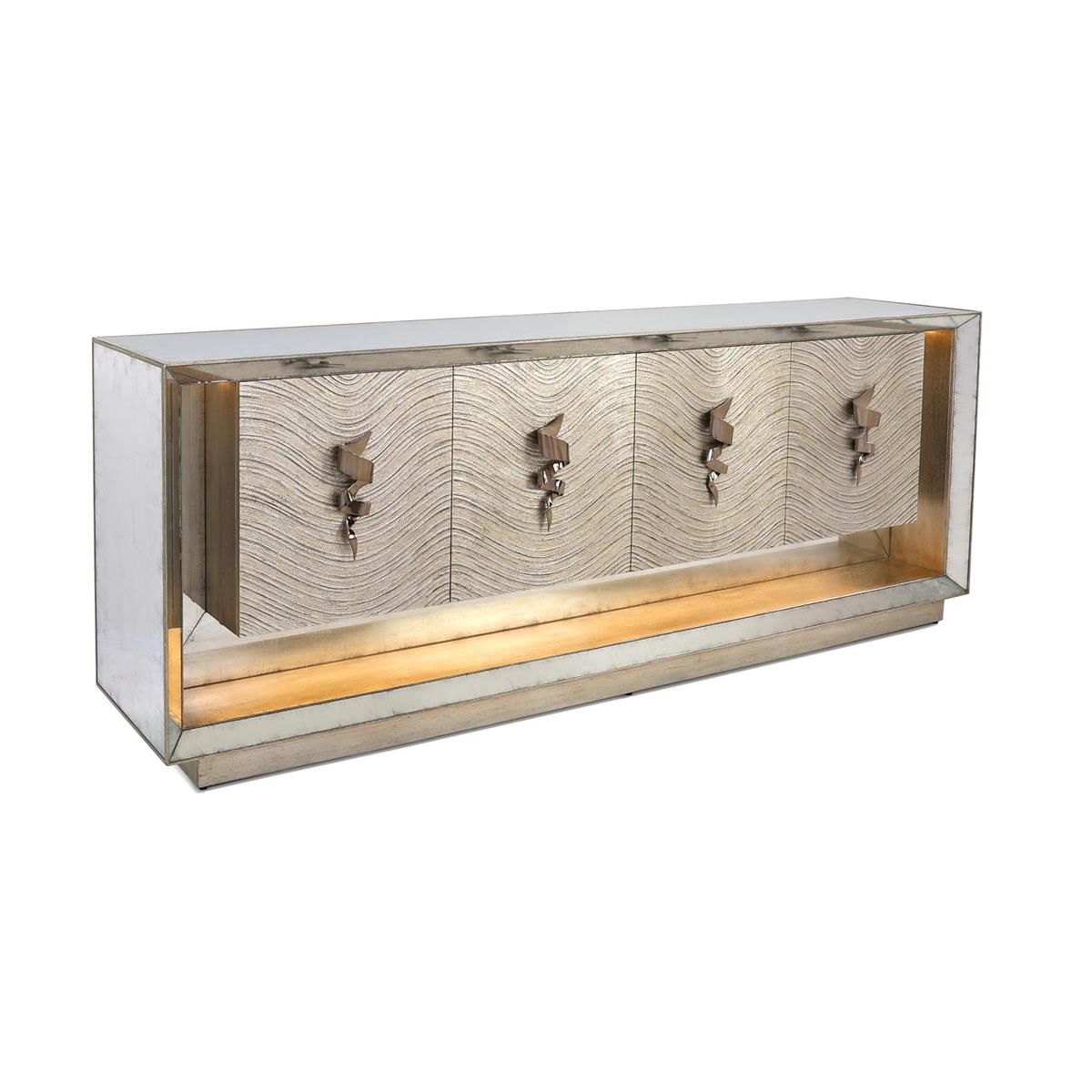 Bridlepath 94.5" Striated Silver & Oak Sideboard