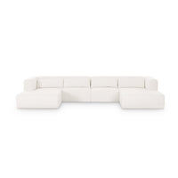 Tereasa 4-Piece Cream Performance Chenille Modular U-Sectional