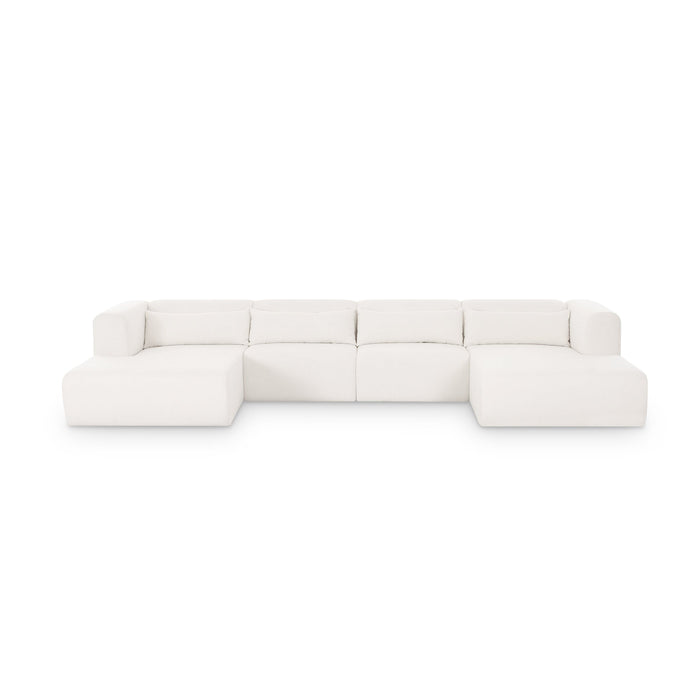 Tereasa 4-Piece Cream Performance Chenille Modular U-Sectional