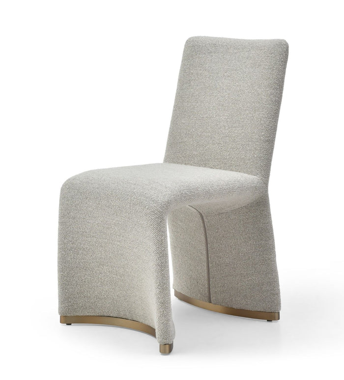 Gloria Contemporary Grey and Brushed Gold Dining Chair (Set of 2)