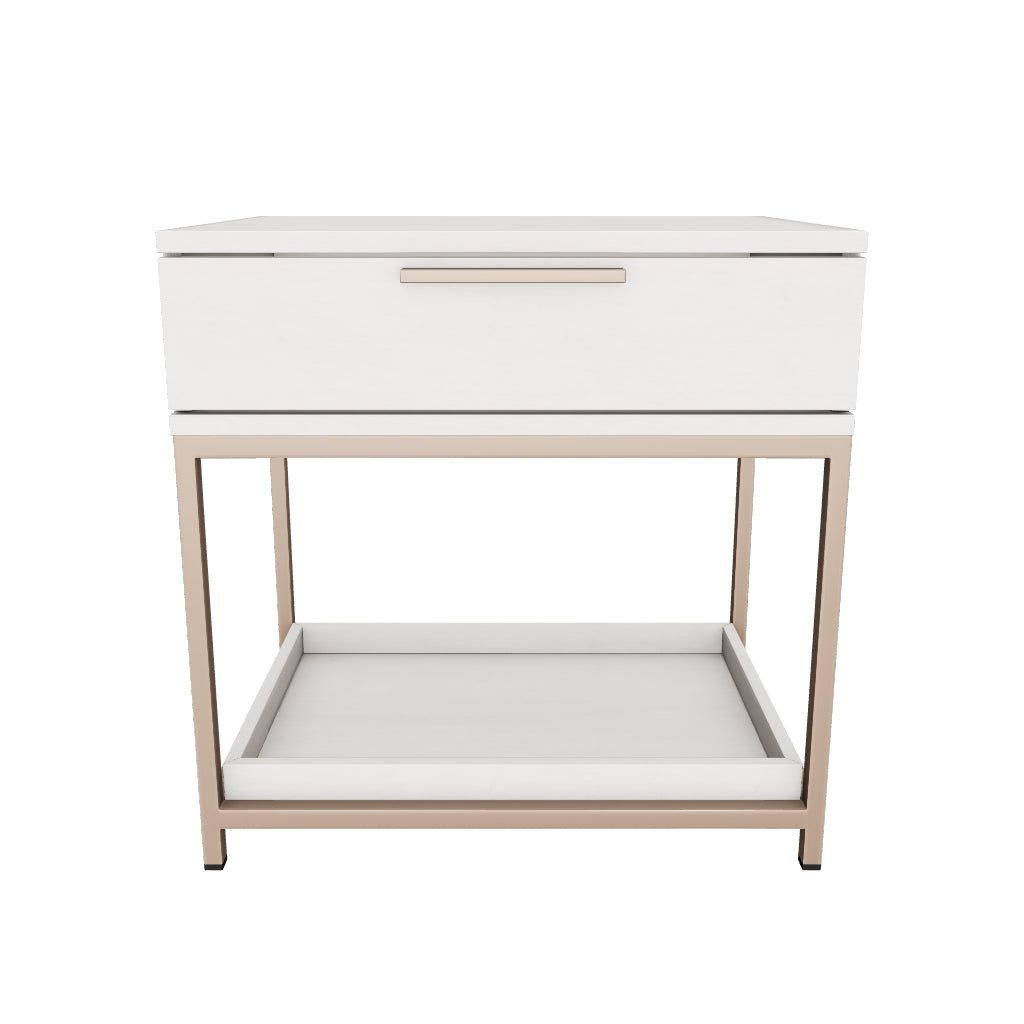 Rebel 23.5" Cream Oak & Gold Nightstand