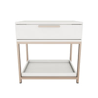 Rebel 23.5" Cream Oak & Gold Nightstand