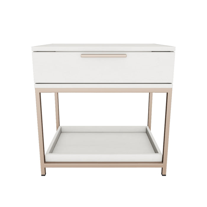 Rebel 23.5" Cream Oak & Gold Nightstand