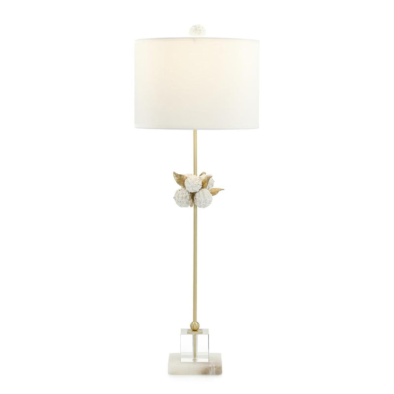 Florals in Bloom 36.5" Brass & Crystal Buffet Lamp