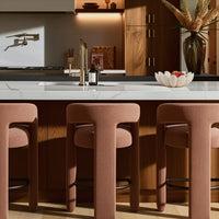 Malone Rust Red Performance Chenille Counter Stool