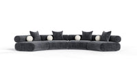 Evelyn 4 Piece Dark Grey Curved Modular Sectional Sofa