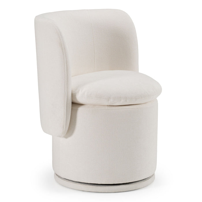 Catalina Modern Ivory Swivel Dining Chair