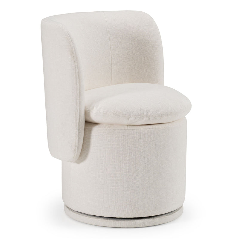 Catalina Modern Ivory Swivel Dining Chair