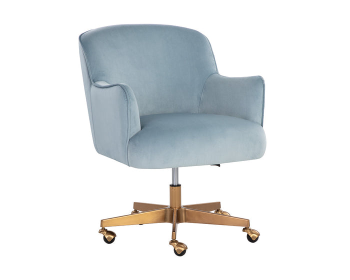 Karina Blue Sky & Gold Curved Desk Chair