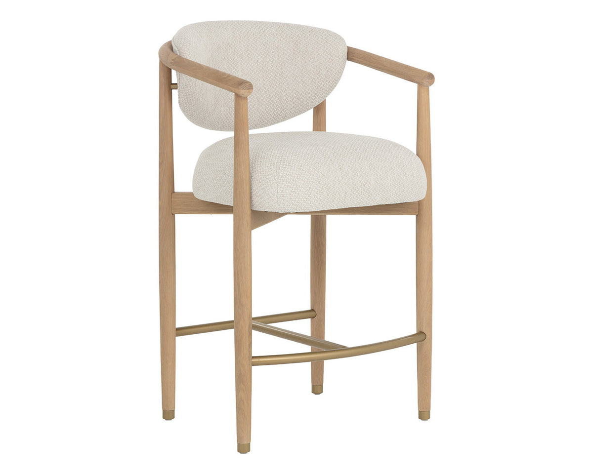 Sigrid Oatmeal Upholstered Oak Counter Stool