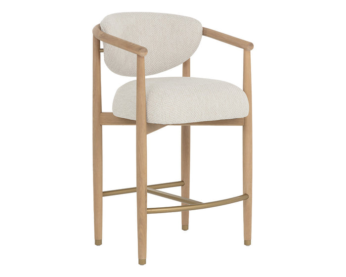 Sigrid Oatmeal Upholstered Oak Counter Stool