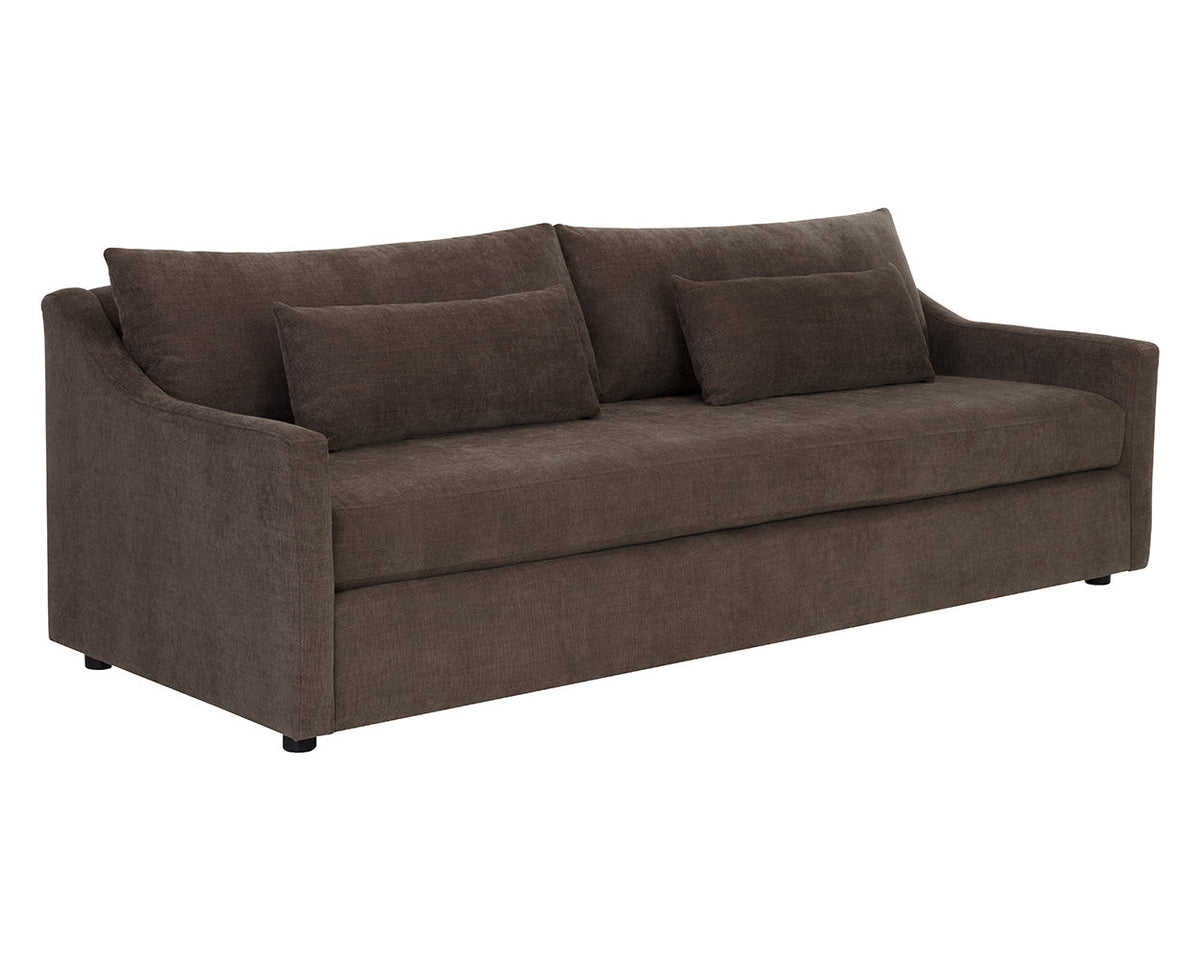 Bramwell 96" Plush Rich Chocolate Sofa with Sloped Arms