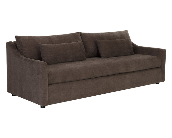 Bramwell 96" Plush Rich Chocolate Sofa with Sloped Arms