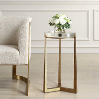 Dasie Crystal Round Gold Accent Table