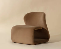 Sophiene Cognac Camel Fabric & Gold Accent Chair
