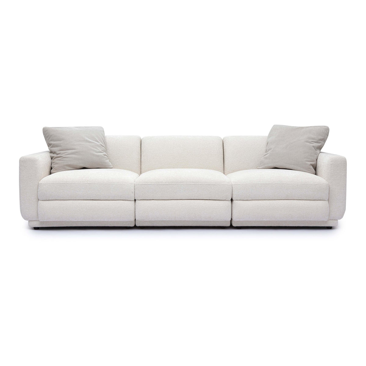 Arabella 95.7" Cream Performance Chenille Modular Sofa