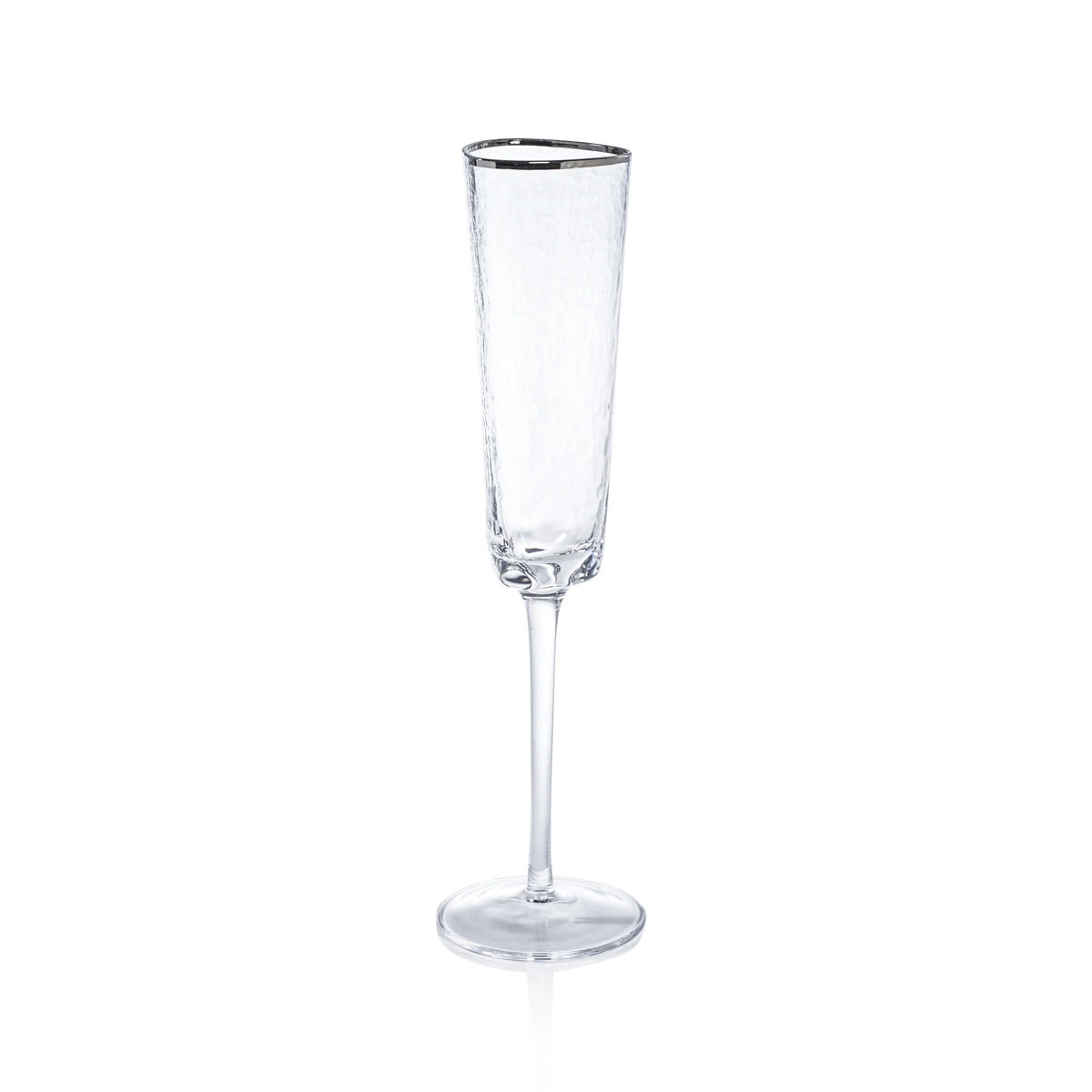 Aperitivo Triangular Champagne Flute with Platinum Rim - Set of 12