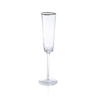 Aperitivo Triangular Champagne Flute with Platinum Rim - Set of 12