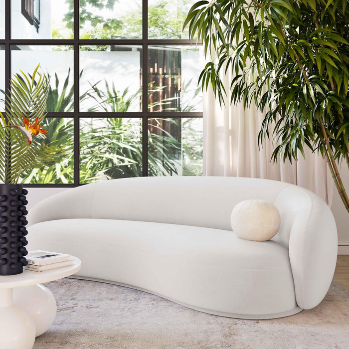 Coty 89.7" Plush Cream Velvet Sofa
