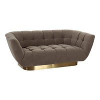 Rihanna 79.5" Taupe Upholstered & Gold Loveseat