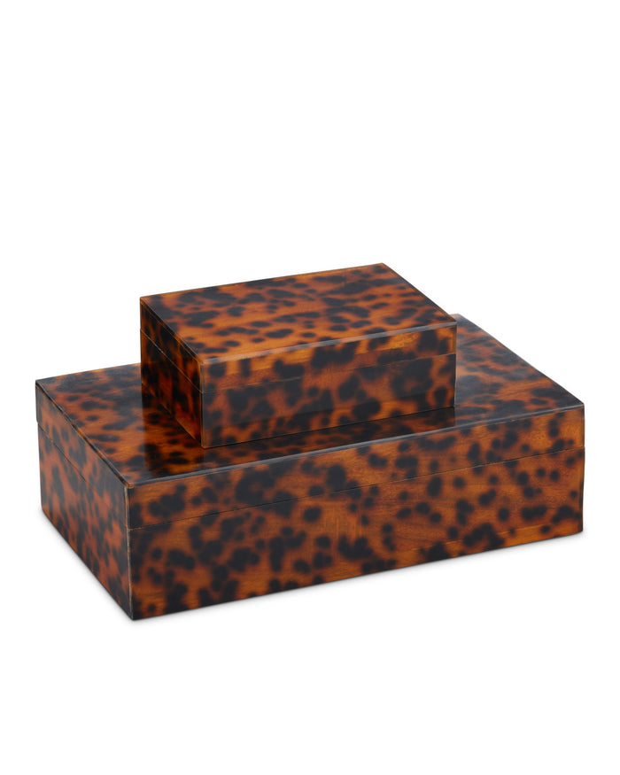 Elodi Faux Tortoise Boxes (Set of 2)