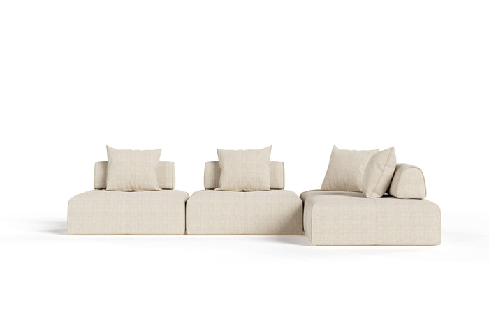 Eliza 4 Piece Modern Modular Beige Sectional Sofa
