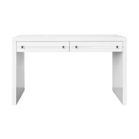 Araminta White Desk with Acrylic & Gold Accents