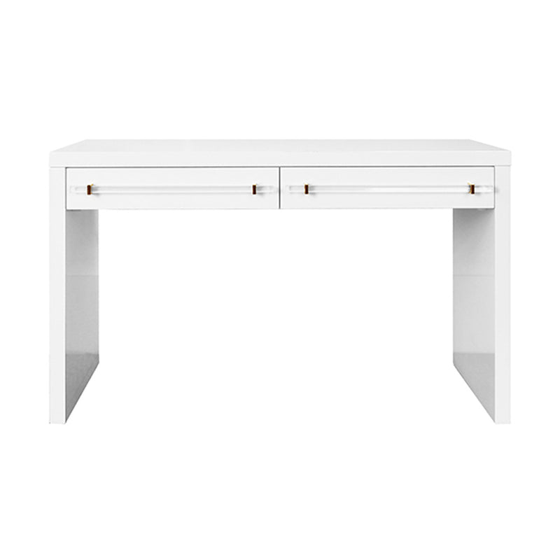Araminta White Desk with Acrylic & Gold Accents