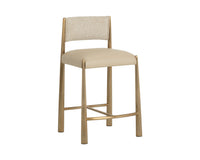 Bayard Oatmeal & Antique Brass Counter Stool