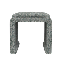 Malia Classic/Modern Spotted Blue Custom Upholstered Ottoman