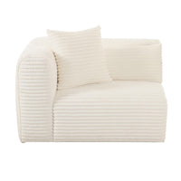 Telav Fluffy Oversized Cream Performance Corduroy Modular LAF Corner Chair
