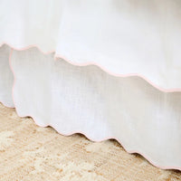 Adira Scalloped Pink & White Scalloped Dorm Bedskirt