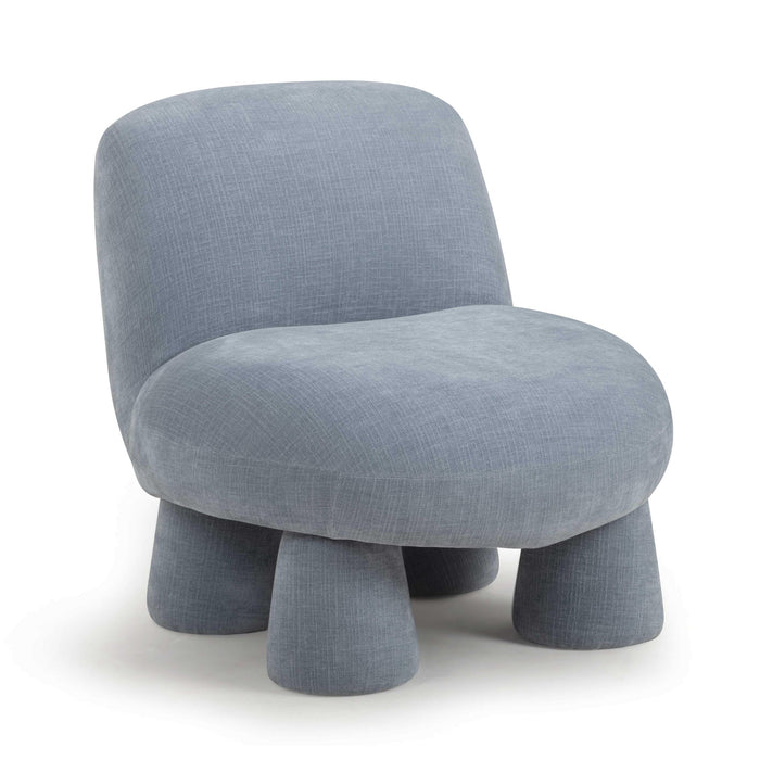 Aishen Blue Upcycled Chenille Accent Chair