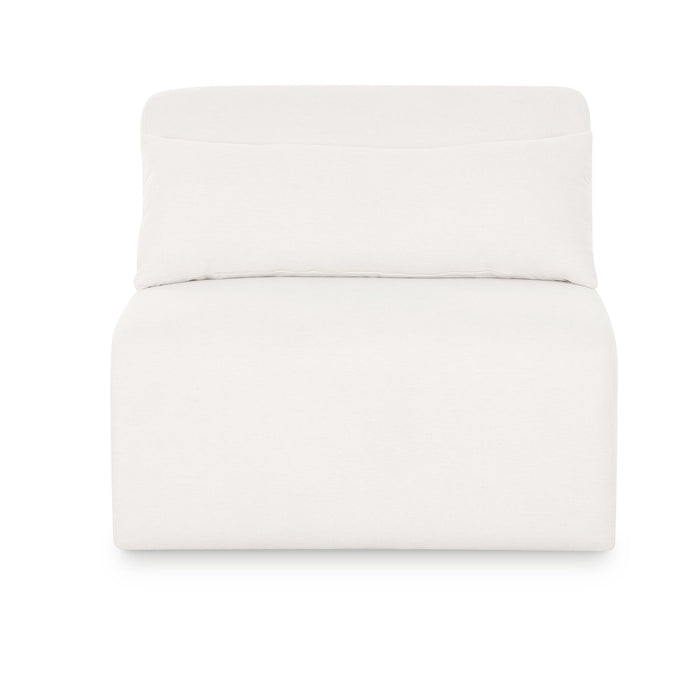 Tereasa Cream Performance Chenille Modular Armless Chair