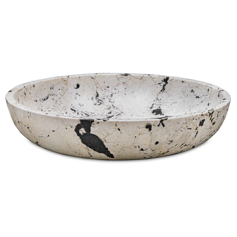 Modern White & Black Limestone Bowl