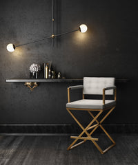 Lila White Gold Steel Faux Leather Barstool - Luxury Living Collection