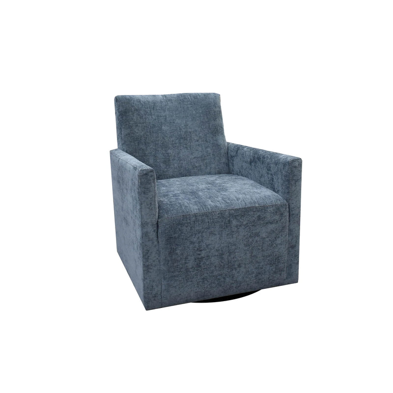 Lillee Blue Chenille Swivel Accent Chair