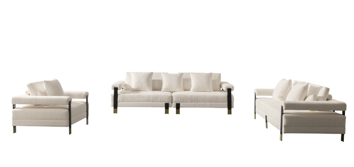 Opal Modern Off White Fabric Seater Sofa Set