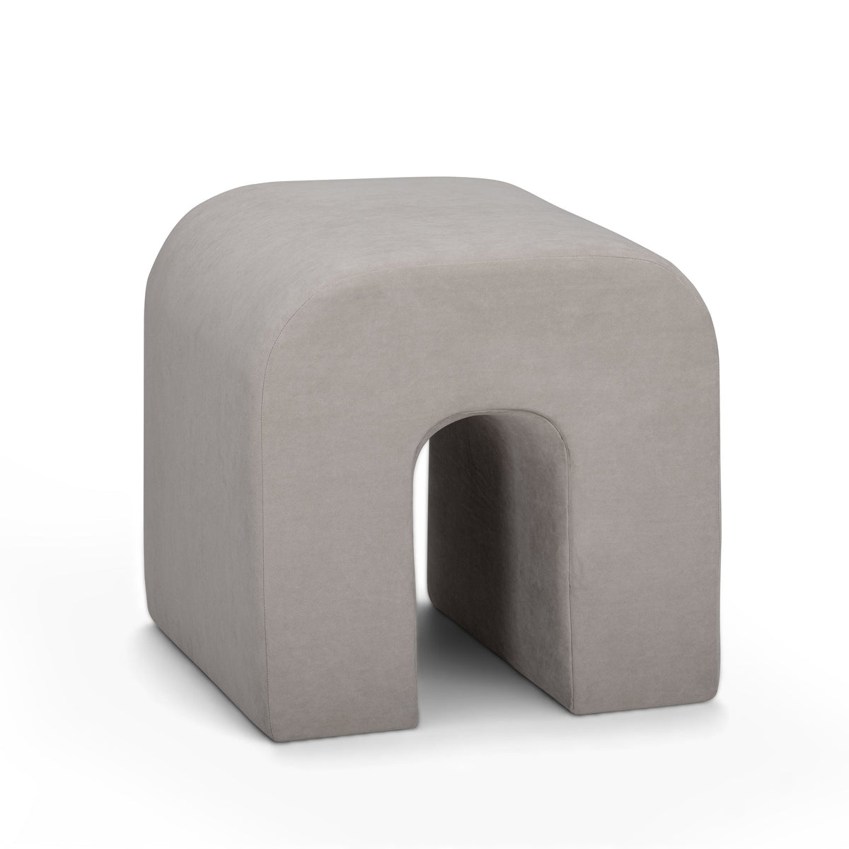 Daliah Taupe Performance Velvet Ottoman