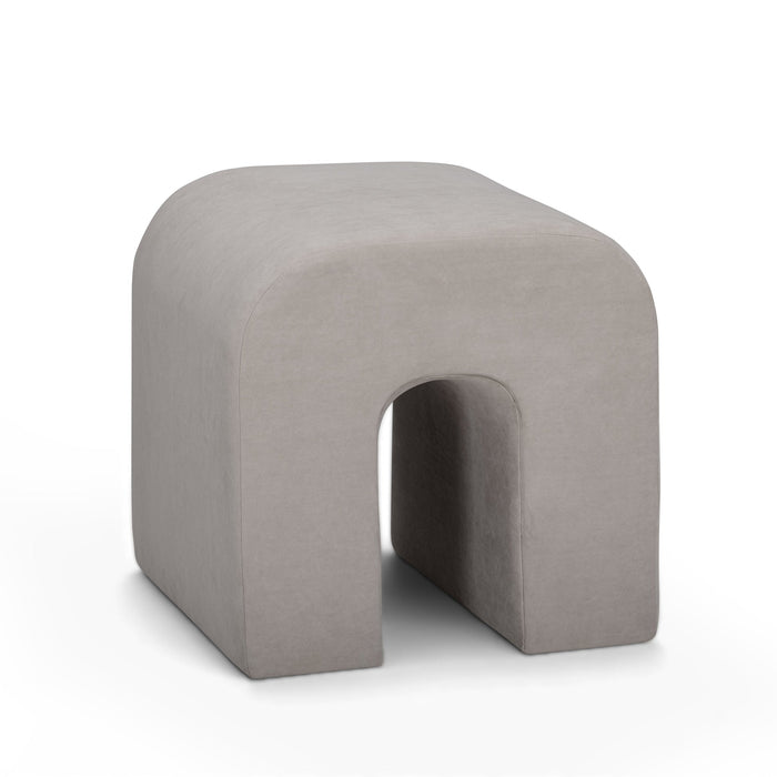 Daliah Taupe Performance Velvet Ottoman