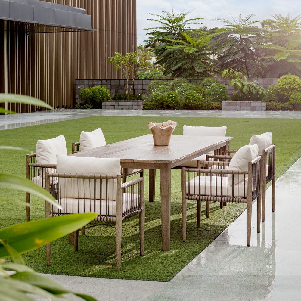 Clara White & Grey Outdoor Dining Chair
